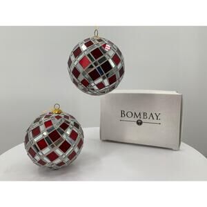 Vintage Christmas Glass Mosaic Tree Ornaments Bombay Company